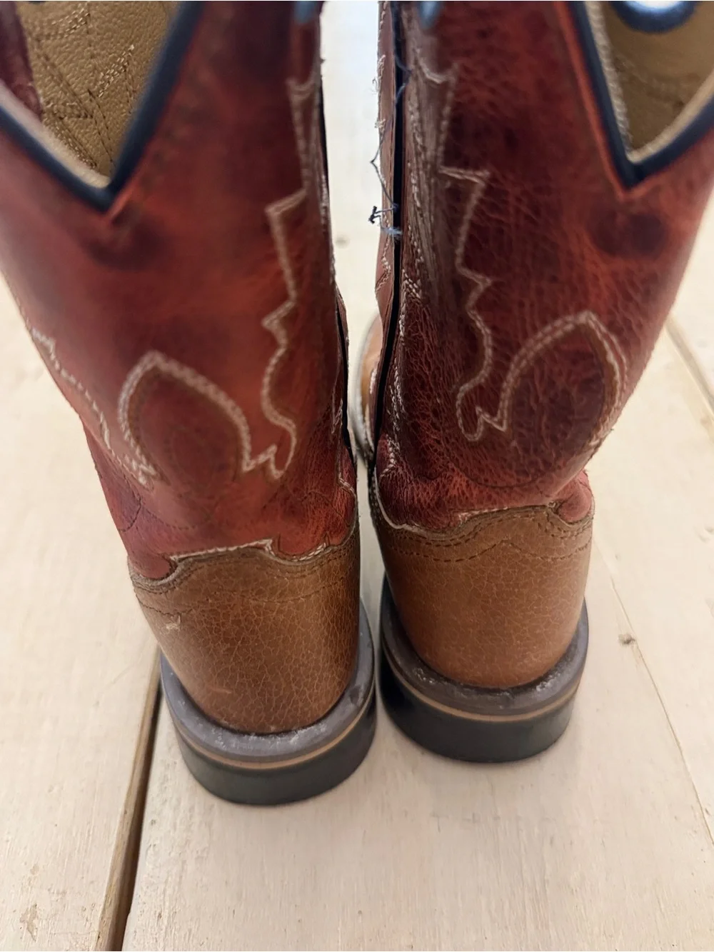 Kids Brown and Red Western Cowboy Boots